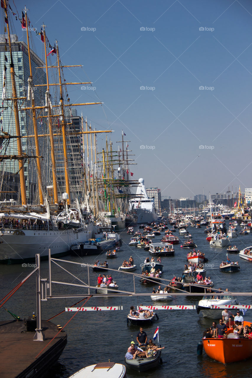 Sail 2014 in Amsterdam, the water was full of ships and boats of every size 