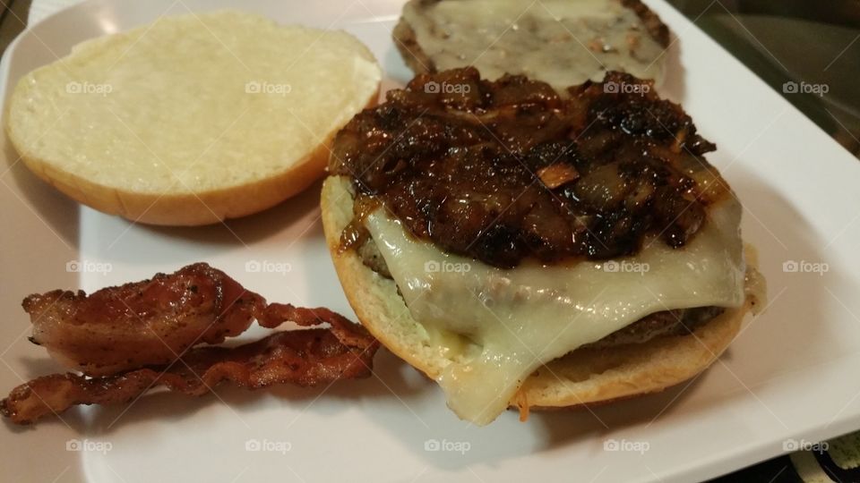 Bacon and Sautéed Onions Double Cheeseburger