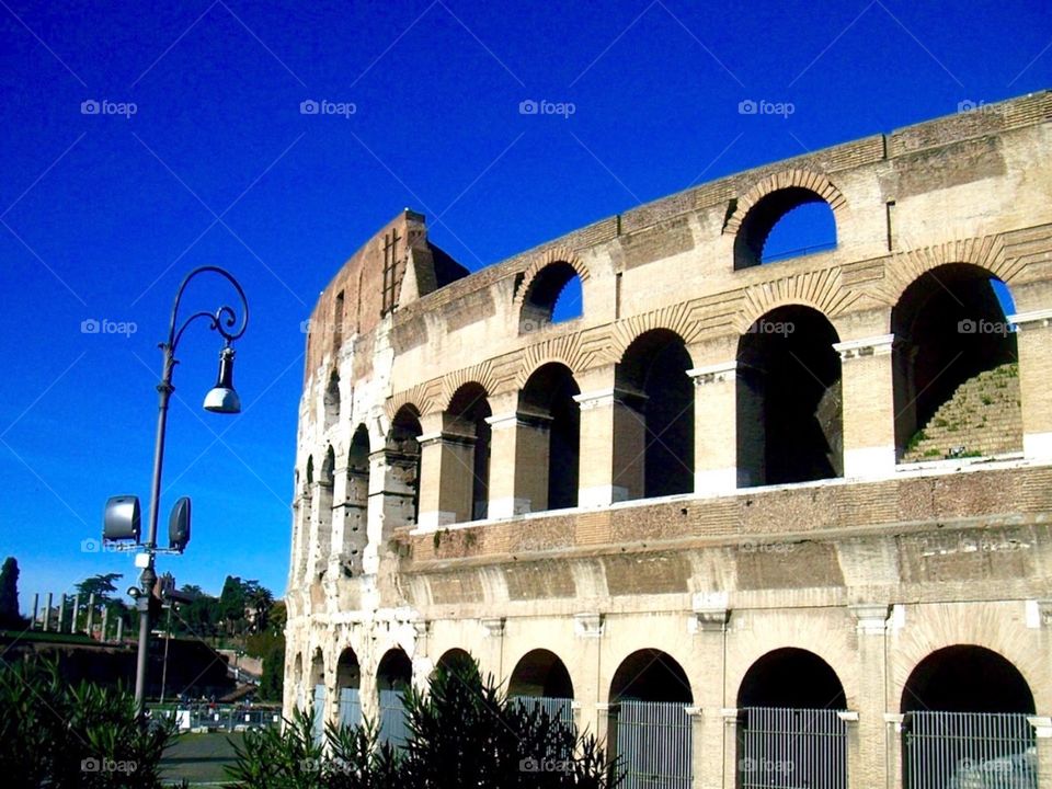 Lamppost and Colosseum, Rome, Italy