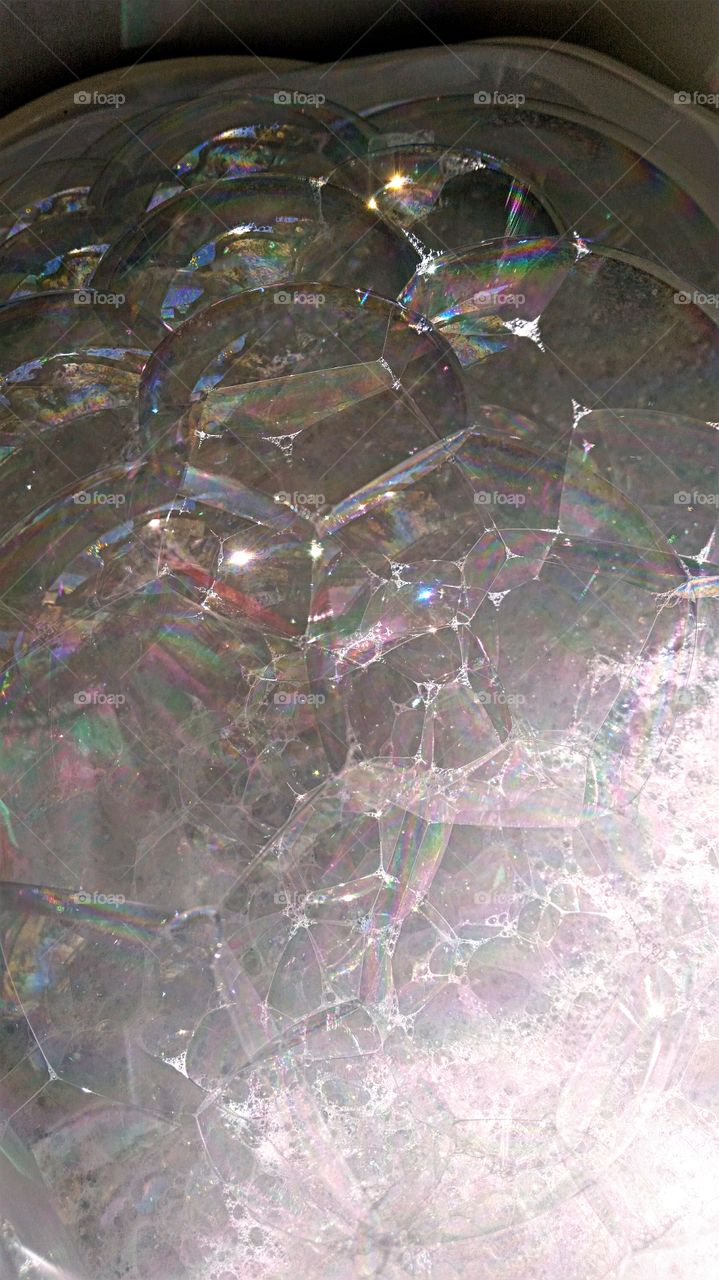 Iridescent  Dish Soap Bubbles