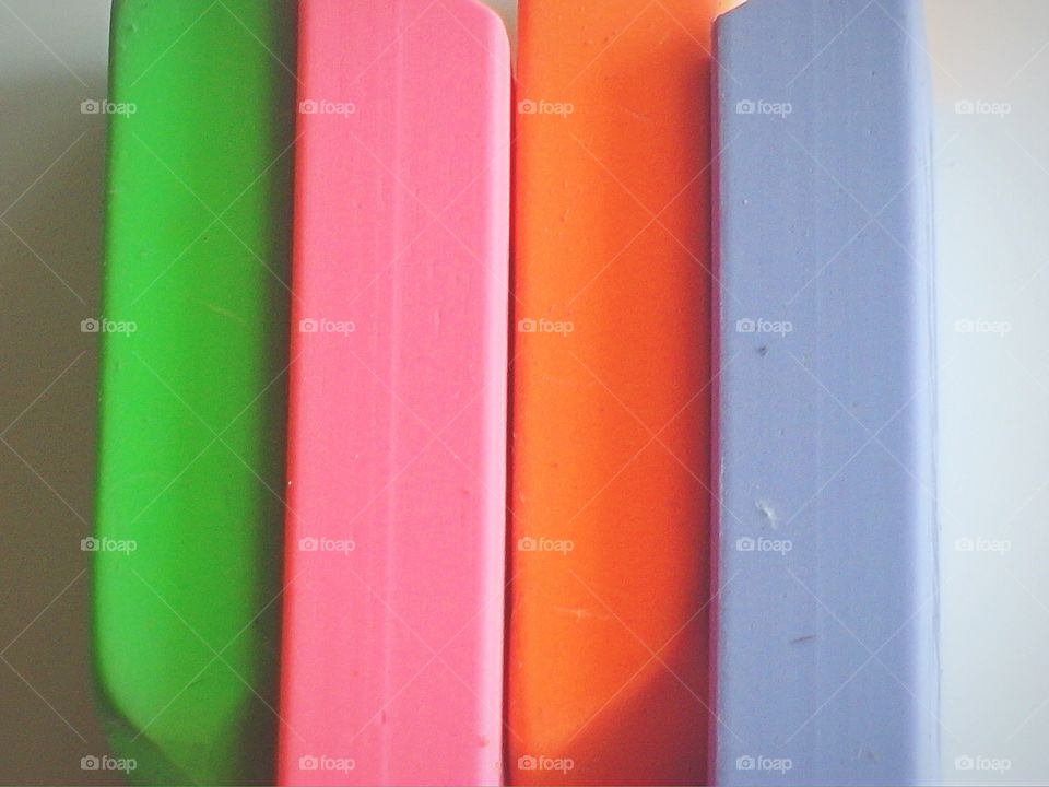 Neon rubber erasers