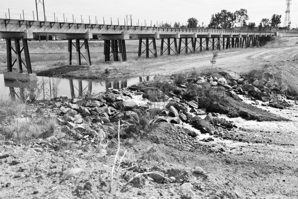 Railway bridge over a river