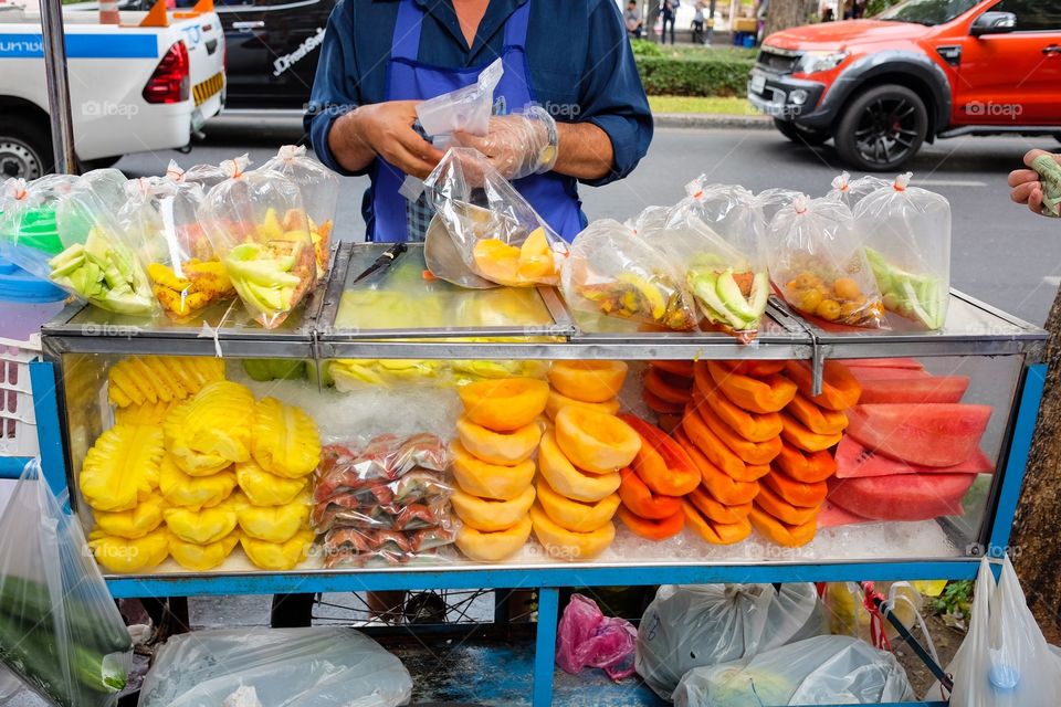 Fruit stand in bangkok thailand
