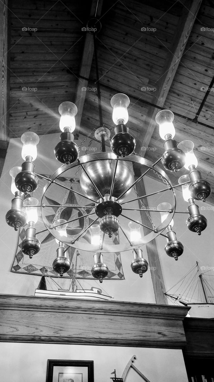 Just a really neat looking old chandelier hanging in the library of the Morehead City's Maritime Museum in North Carolina.