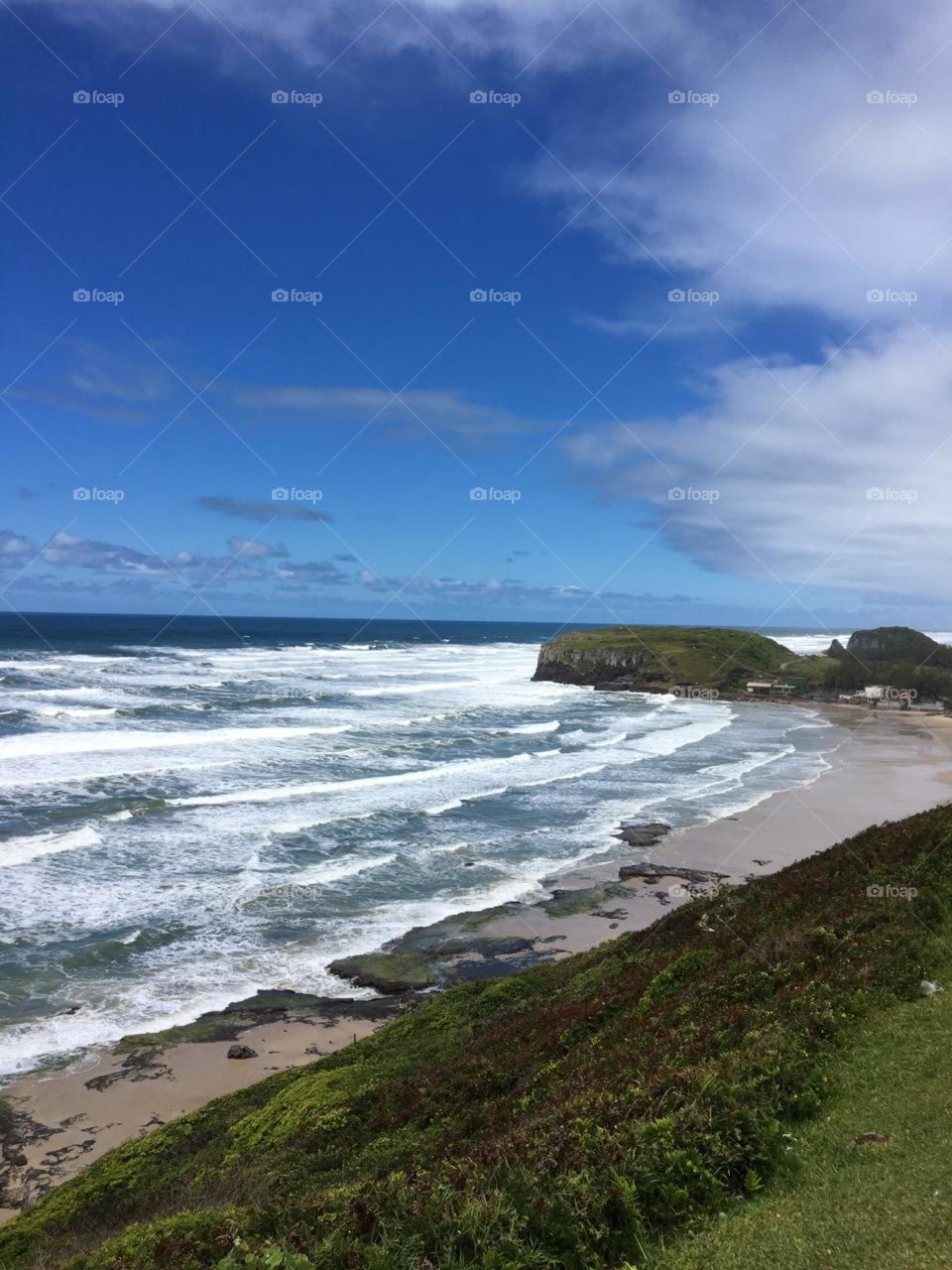 Praia da cal com guarita ao fundo 