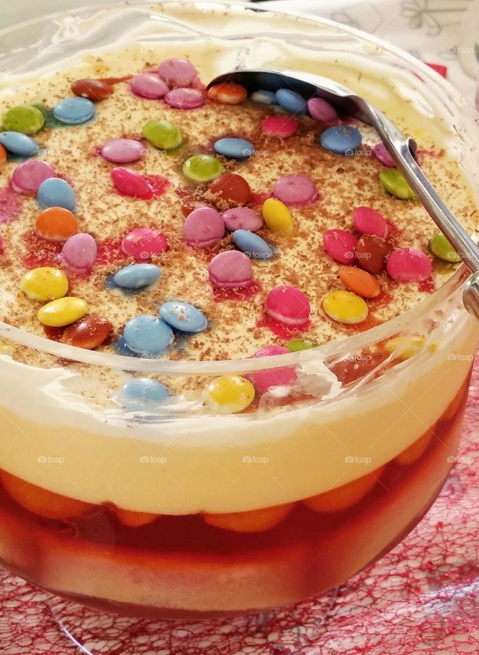 Summertime indulgence with a Trifle dessert.