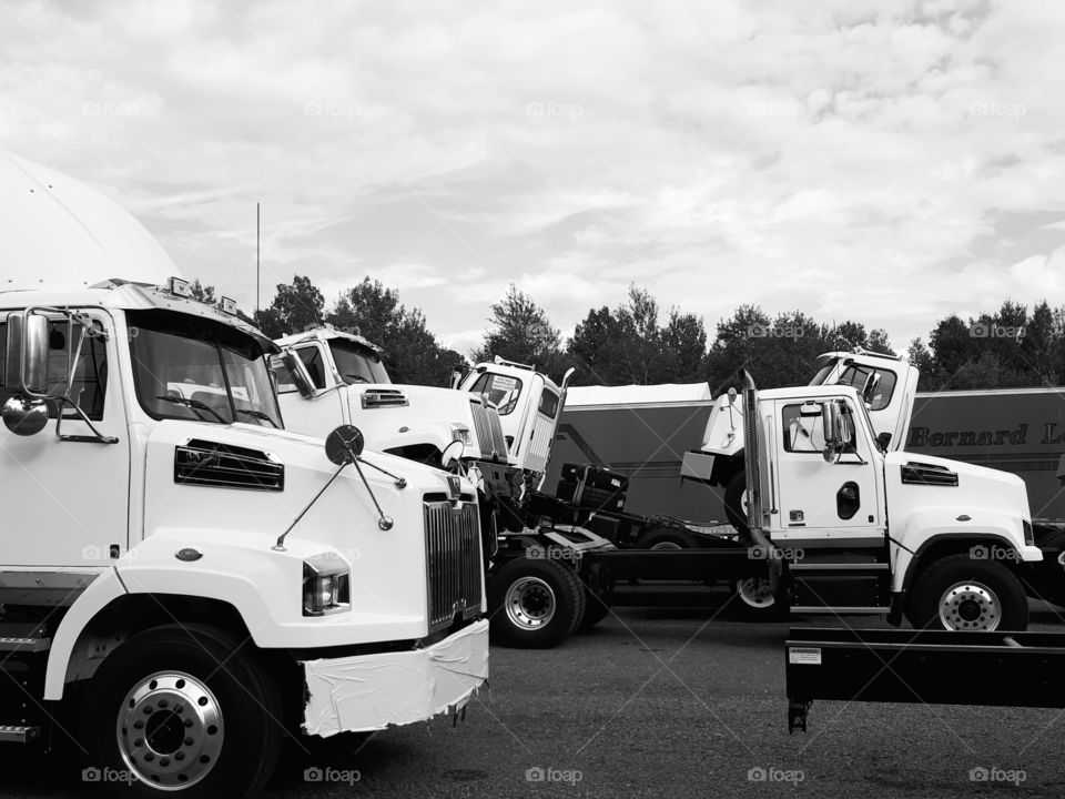 trailor trucks parking lot transformers