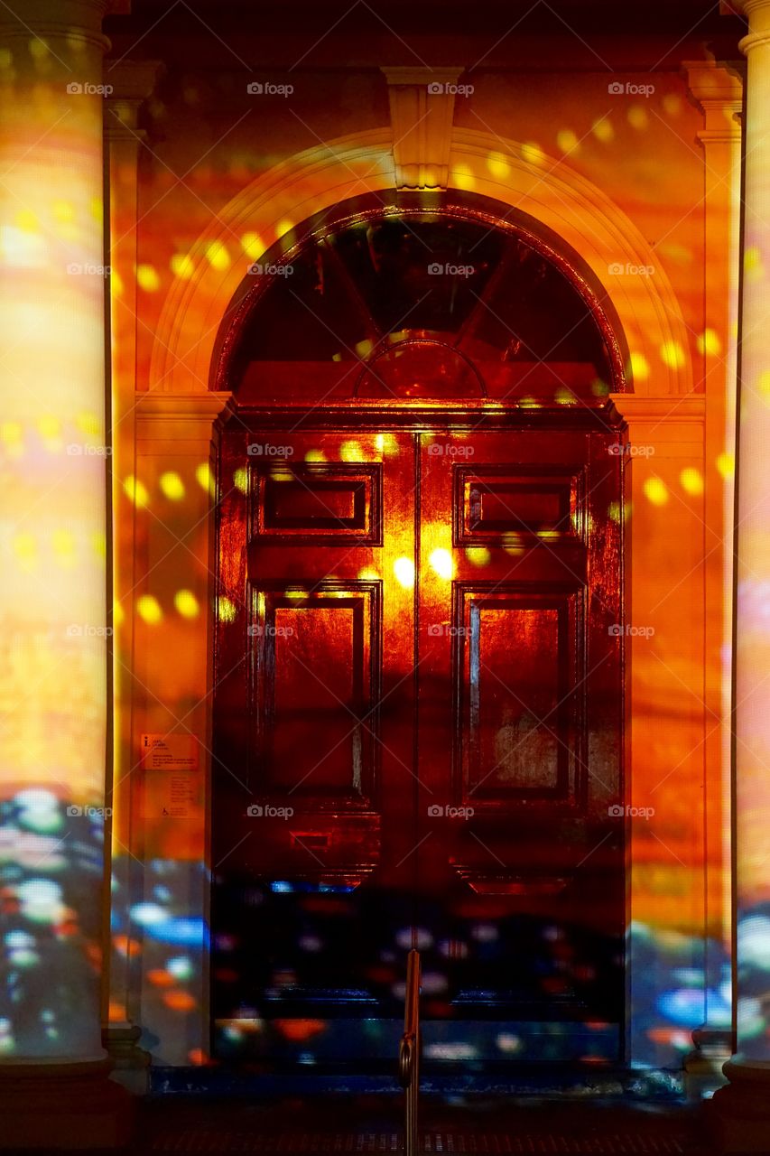 Red orange coloured door