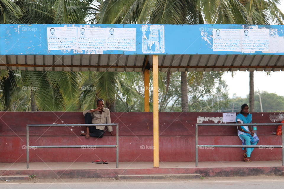 busstop dude sitting