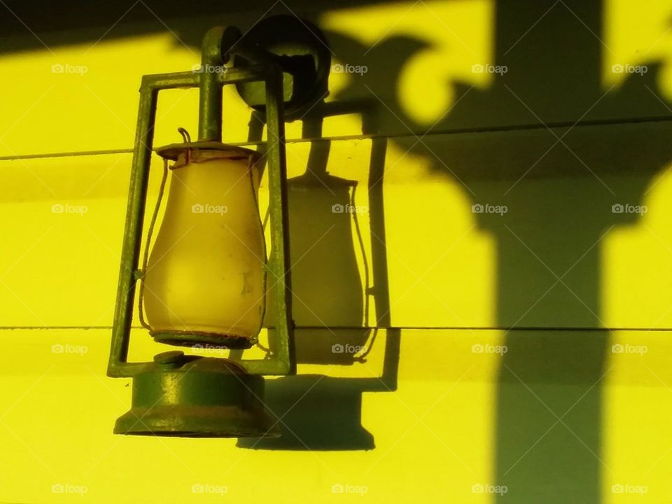 Lantern on Queenslander house with shadows