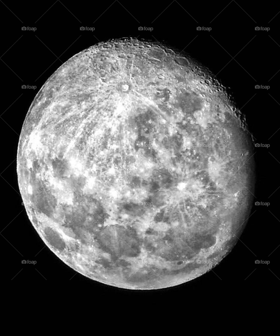 The moon through a telescope—taken in Ludington, Michigan 