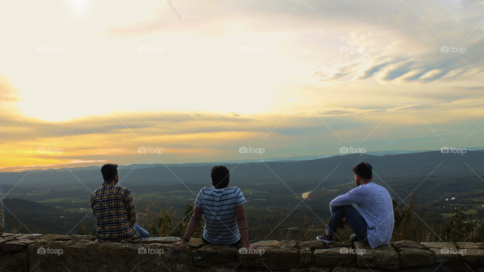 Enjoying the sunset from Shenandoah skyline drive