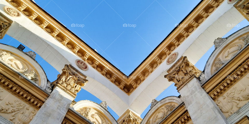 Architecture of a building in the city of Kiev, Ukraine