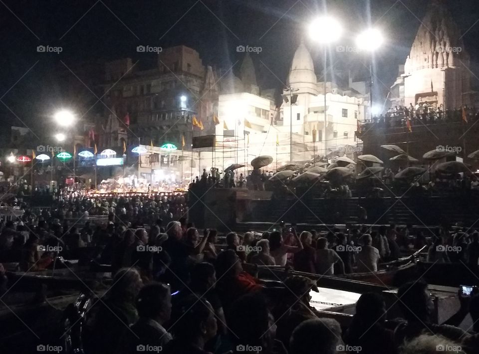 Audience @ Ganga aarti at Varanasi