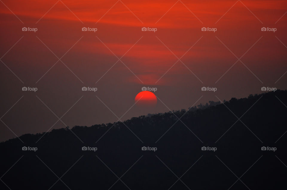 Sunset near the mountain hideaway