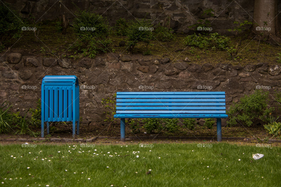 Empty bench at park