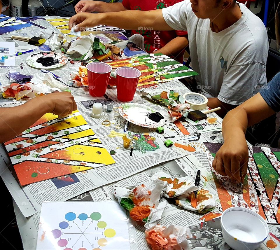 Paint Night creativity can be a fun event even for all, even the men in the group!