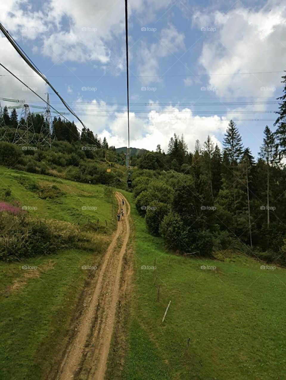 Тропа канатная дорога лес горы