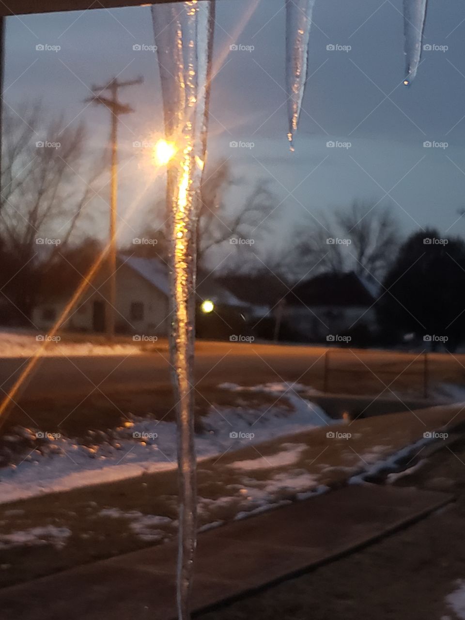 icicle at sundown