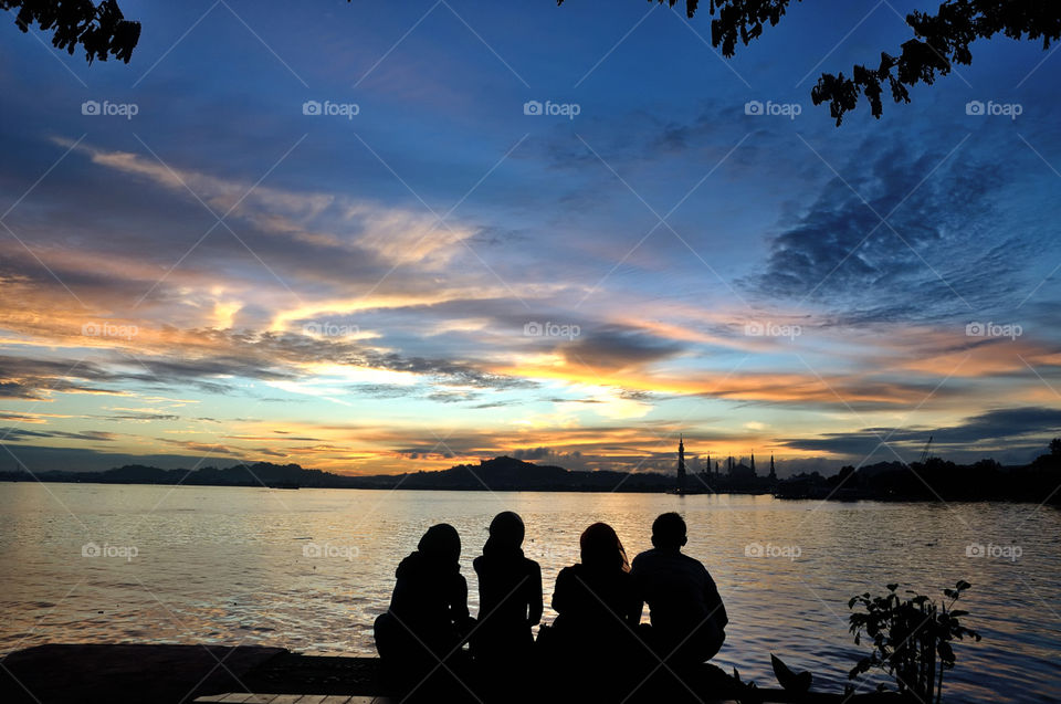 sunset at mahakam river