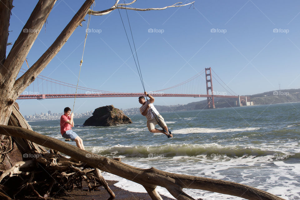 Swinging by the Golden Gate Bridge