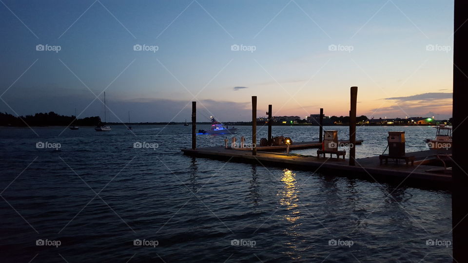 night at the dock