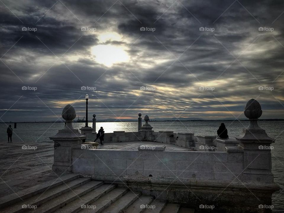 View of the Tagus river, Lisbon (Praça do Comércio).