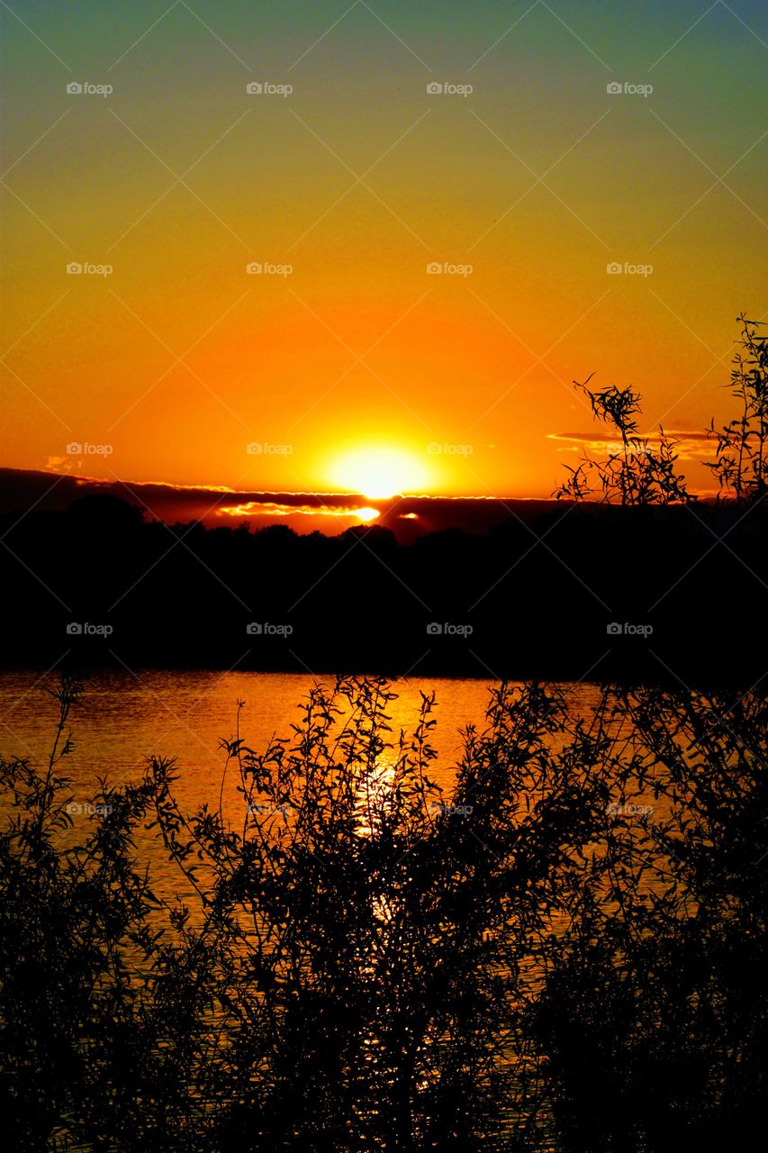 Indiana lake sunset