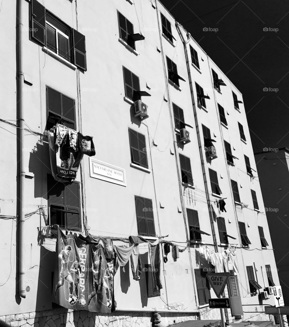 Black and white photography, city, street,buildings 