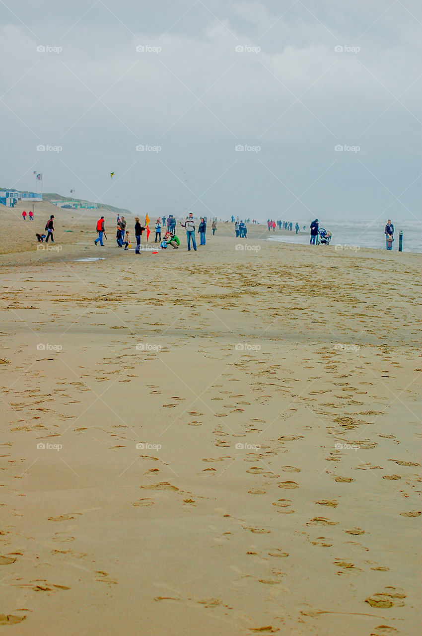 People At The Beach Of Texel The Netherlands