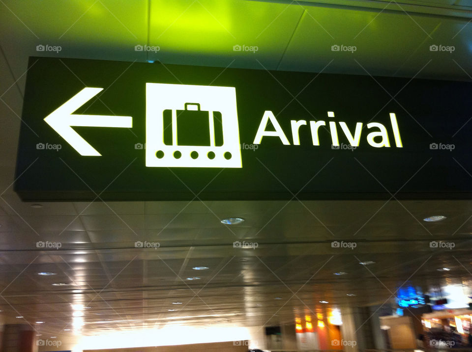 sign airport departure arrival by thepostman