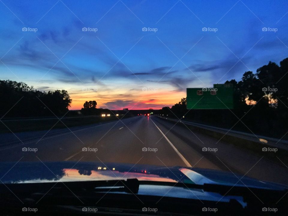 Pretty sunset . On the way home 