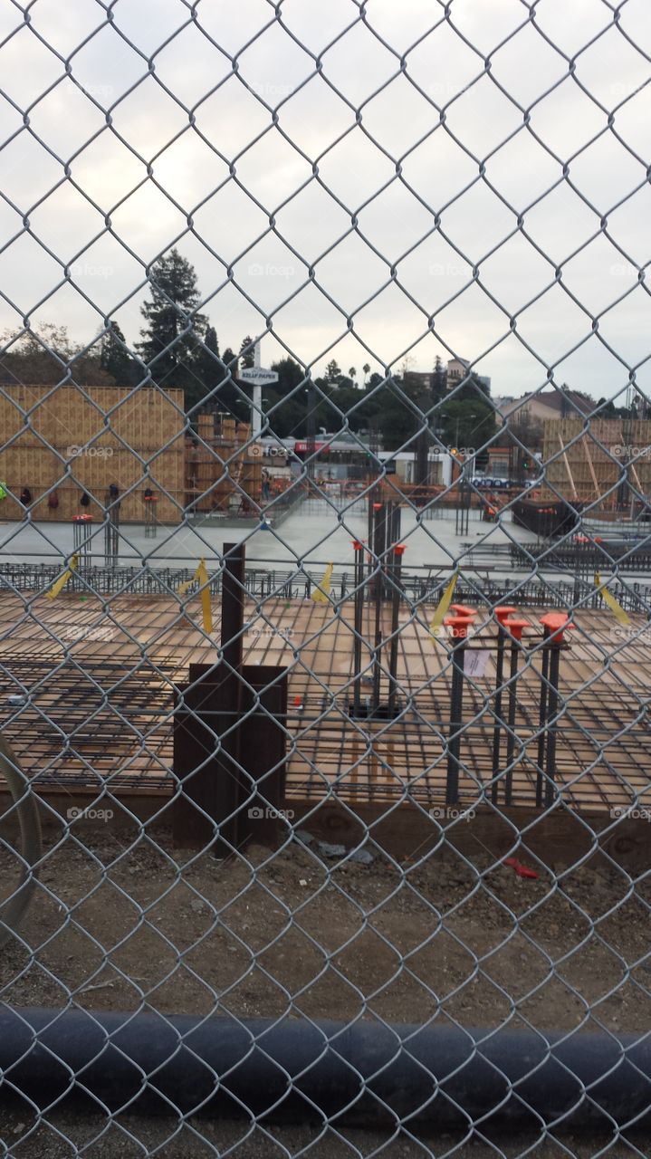 fenced construction site