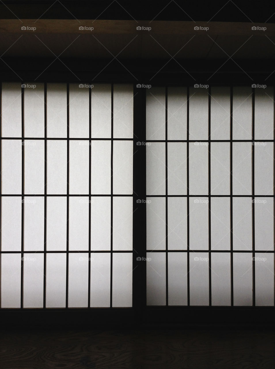 Shoji screen. Rice paper wall