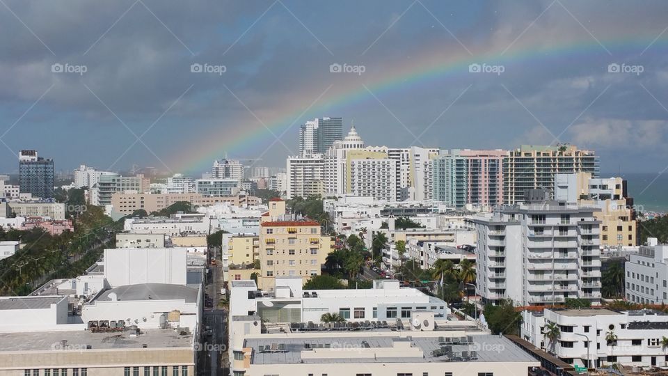 Rainbow over South Beach Miami