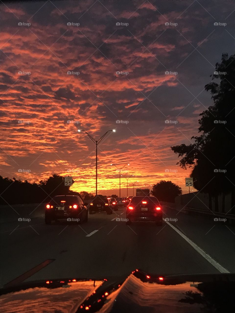 Sunrise drive to work 