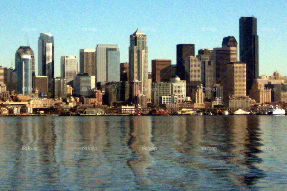 Seattle skyline . Taken from a ferry