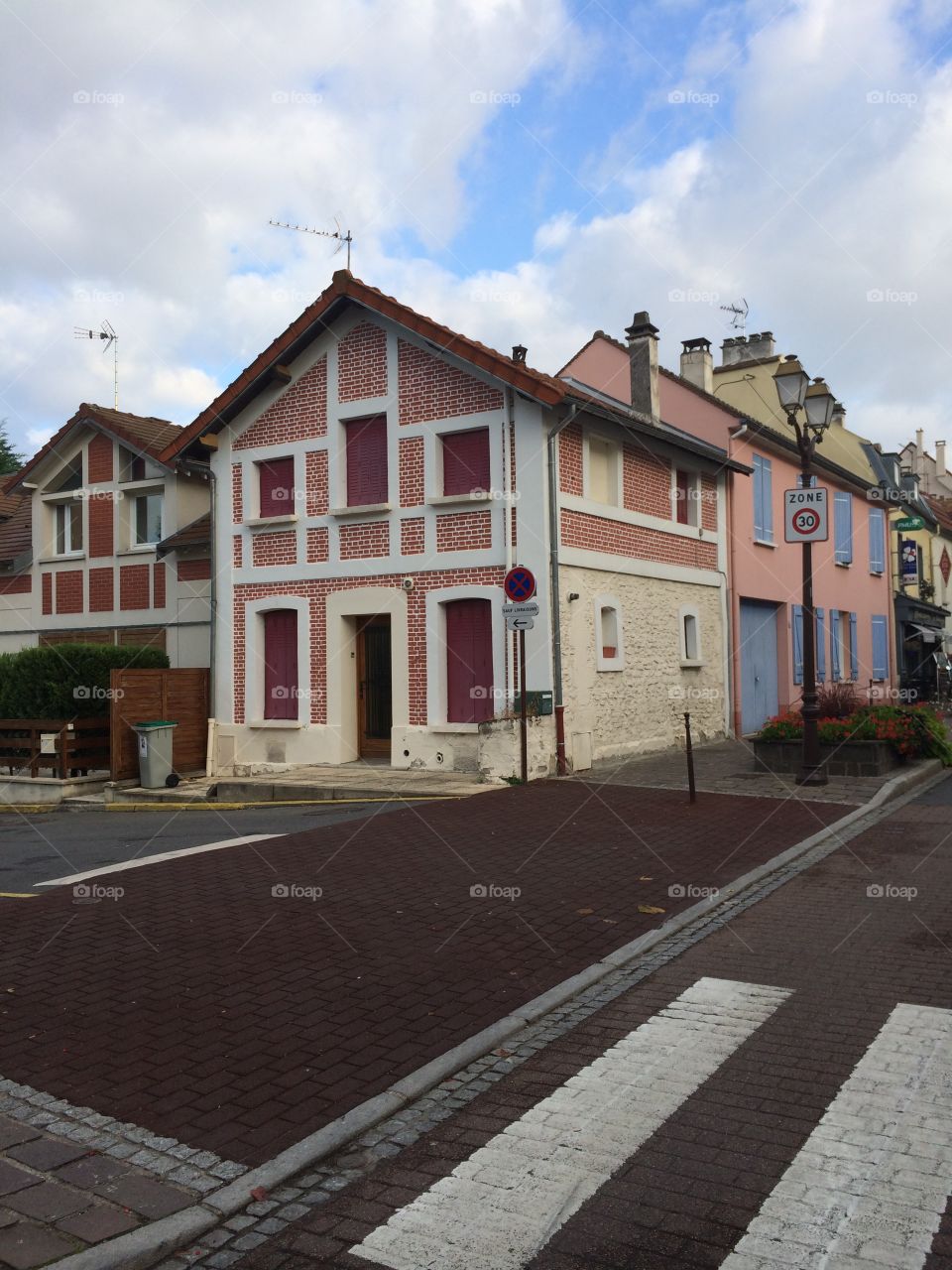 French building . Paris suburb village 