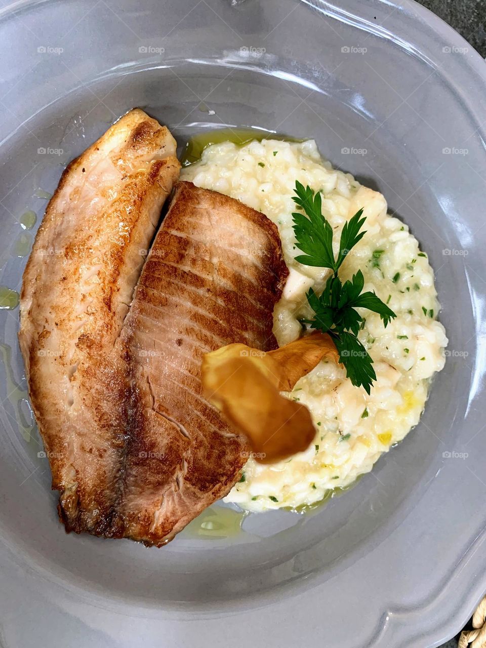 Grilled Fish with risotto 