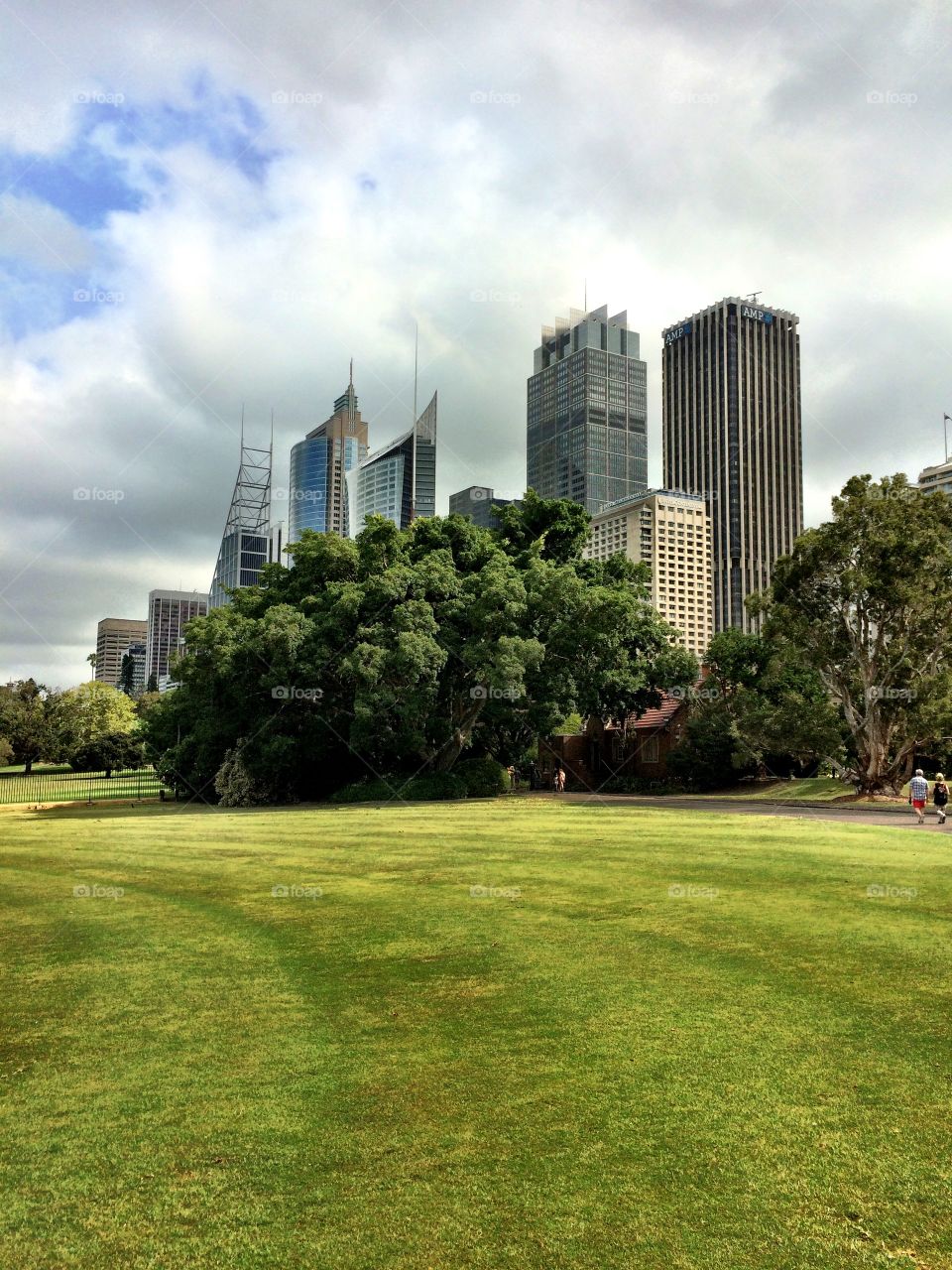 Green space next to city