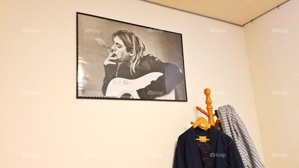 Kurt  Cobain poster and kimono