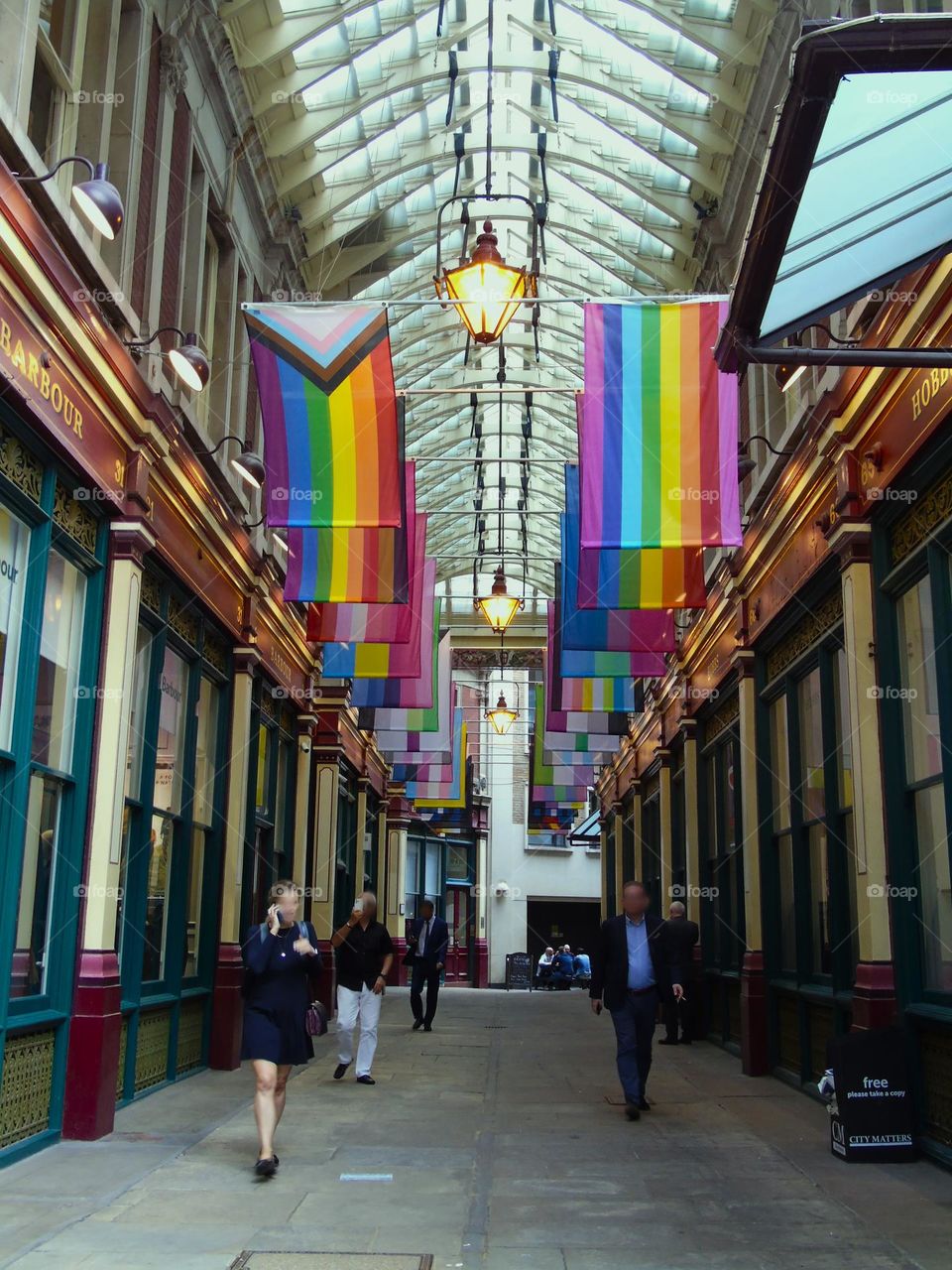 Leadenhall Market street flags, London, UK