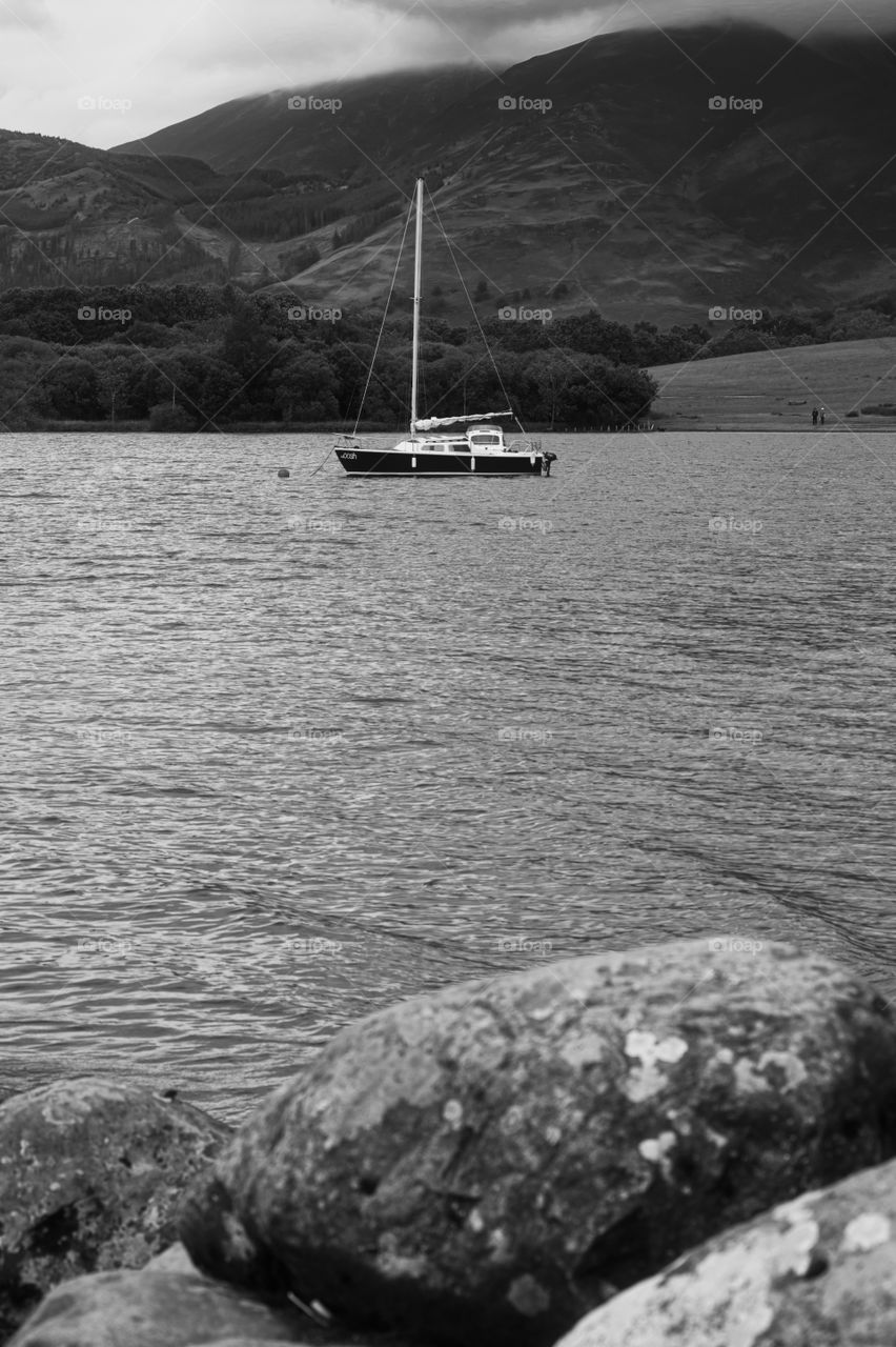 Yacht on Lake Derwent , Keswick