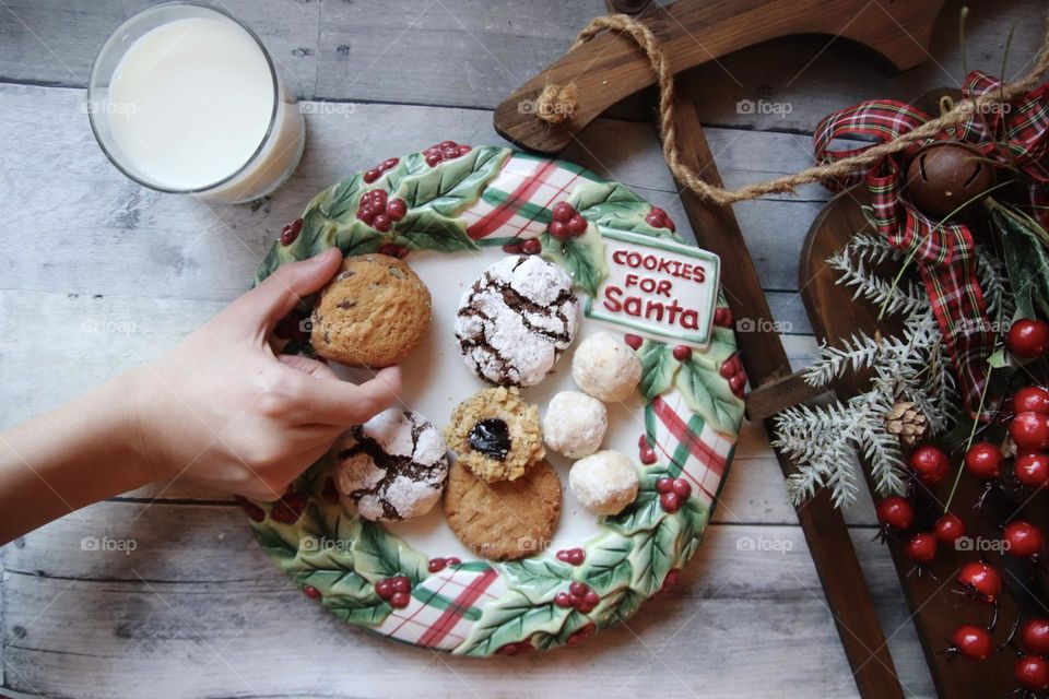 Milk is a perfect match with Christmas cookies