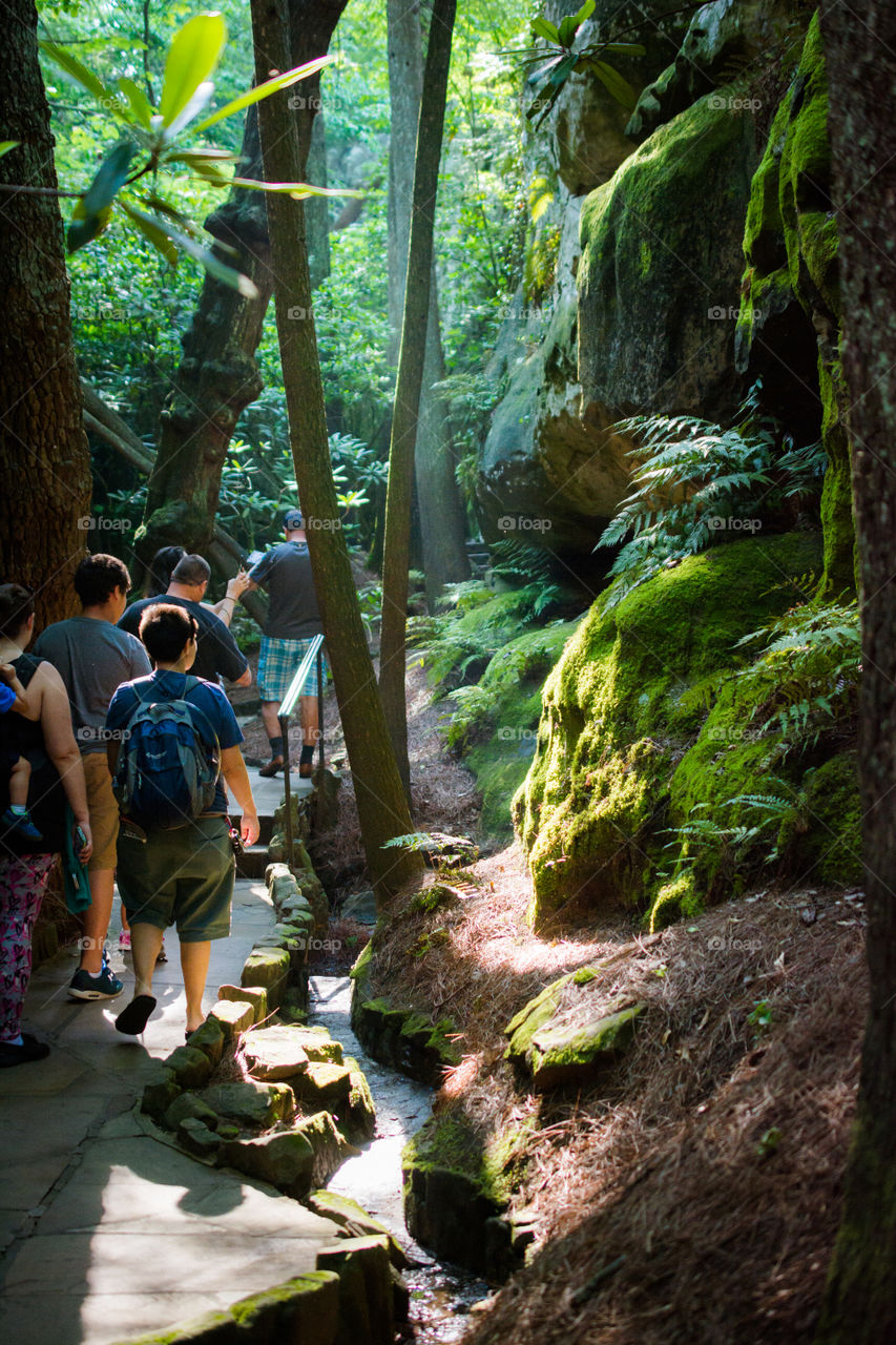 Group of People Walking on a Trail at See Rock City 2