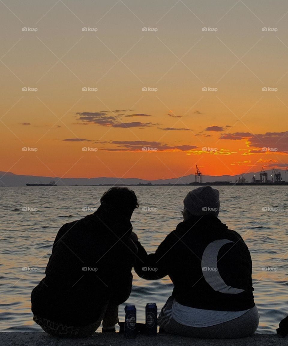 Couple during sunset