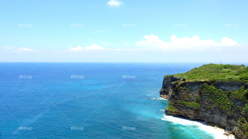 Scenic view of cliff, Bali