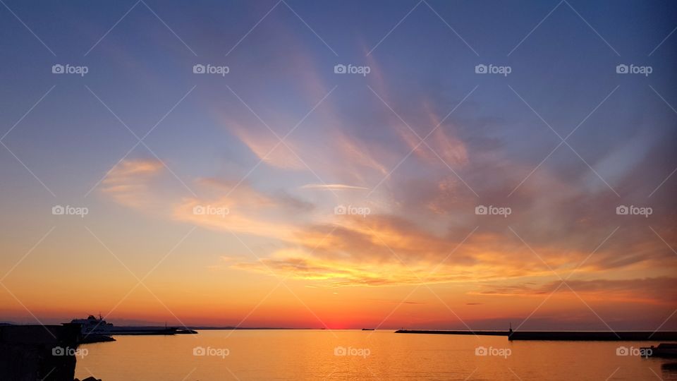 Sunset in Ancona, Italy