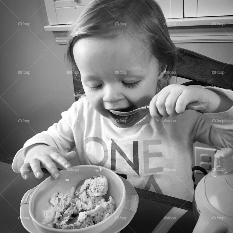 Child, Indoors, Spoon, Cute, Family