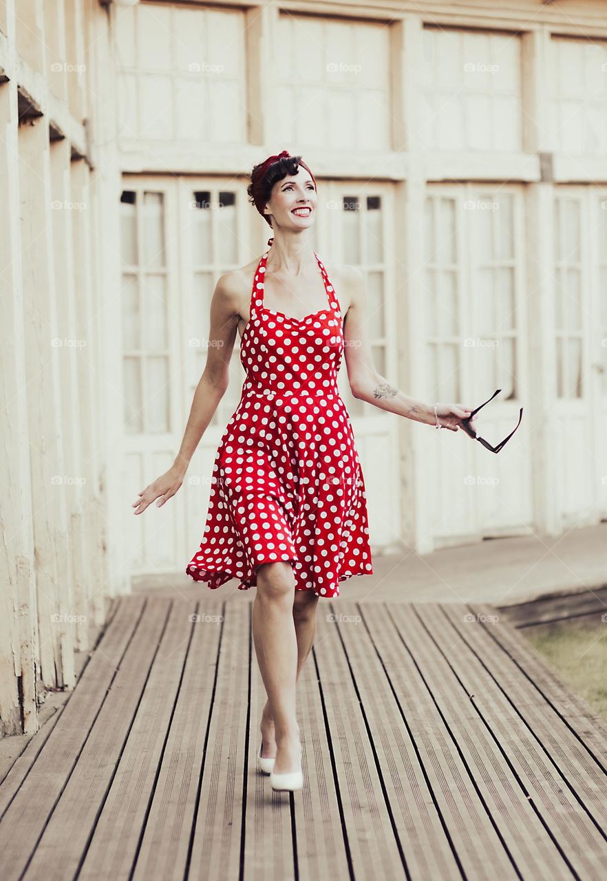 Vintage style fashion woman